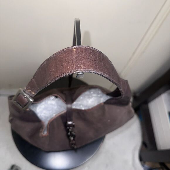 Authentic GUCCI Jackie O Canvas Leather Trim Handbag Chocolate Brown - Picture 4 of 11